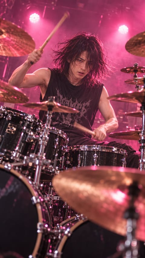 Shun, drummer of KITAMAE